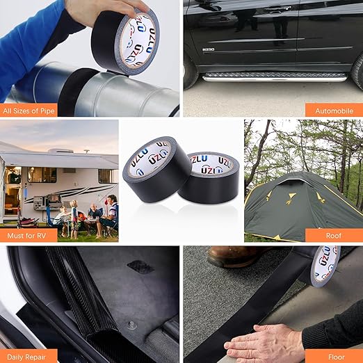Duct Tape Bulk, Black Duct Tape Heavy Duty, 12 Rolls x 20 Yard x 1.88 Inch Per Roll, Flexible, No Residue, All-Weather and Tear by Hand, Bulk Value for Indoor & Outdoor Repairs, Industrial Use