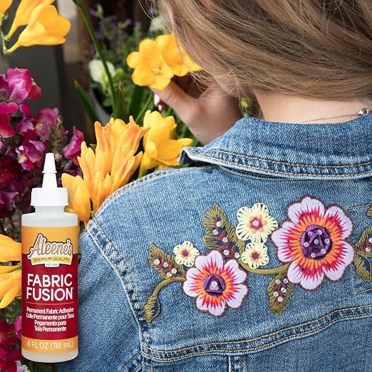 Aleene's Fabric Fusion Glue 4 oz 3-Pack, Permanent and Washable Adhesive, No-Sew Fabric Glue for Clothing, Denim, Polyester, Cotton, Flannel Materials, Dries Flexible