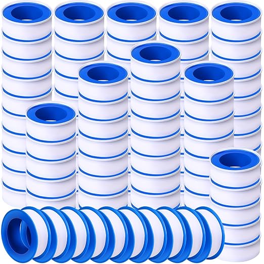Pushglossy 150 Rolls PTFE Tape 1/2 x 520 Inches Plumbers Waterproof Sealant Plumbing Tape for Shower Head Repairing Water Pipe Sealing (White)