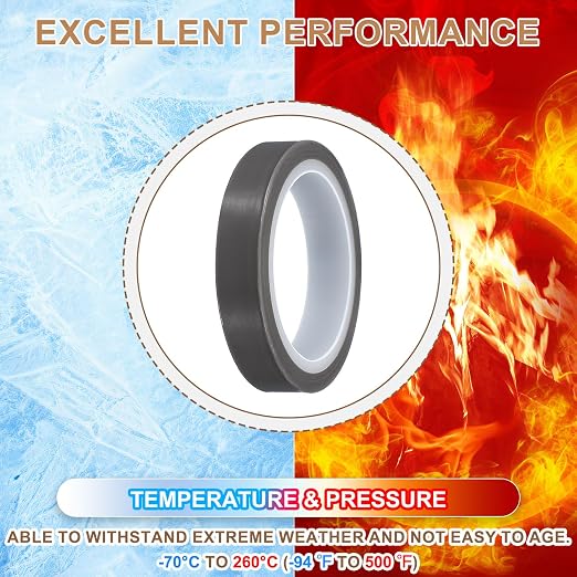PATIKIL 1" x 33ft Heat Resistant Tape, High Temperature Tape PTFE Adhesive High Heat Tape Waterproof Smooth Surface for Vacuum Sealer Machine Insulation Protection, 0.06mm Thick, 1PCS