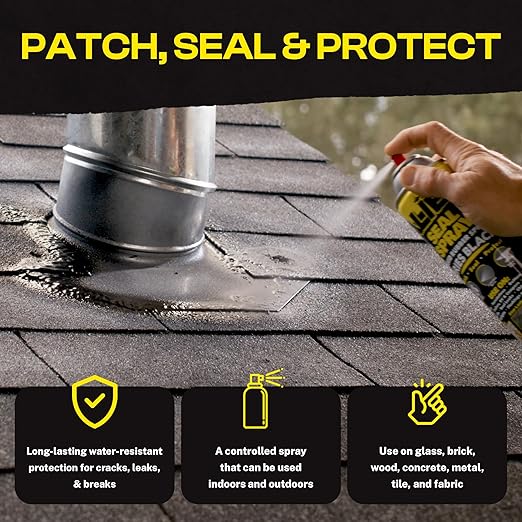 Alien Tape Liquid Sealant Spray 2 Pack, Waterproof Liquid Rubber Spray Prevents Patches and Seals Leaks, Protects Surfaces, Works on Most Materials, Long Lasting, Dries Black