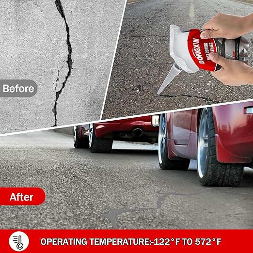 Concrete Crack Filler and Sealant Self-Leveling 2Packs, Slab Concrete Crack Waterproof Repair Sealant, Cement Crack Filler Caulking Glue for Cement-Based Materials