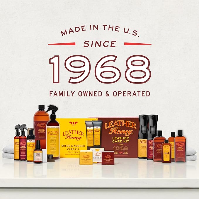 Leather Honey Complete Leather Care Kit Including 8 oz Cleaner and 8 oz Conditioner for use on Leather Apparel, Furniture, Auto Interiors, Shoes, Bags and Accessories
