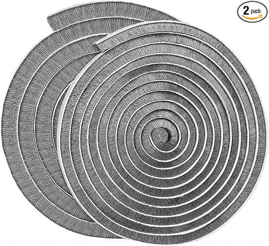 ZOMPAGO Strong Adhesive Brush Weather Stripping 2 Rolls 0.9in (T）x 0.4in (W) x 33FT, Door Seal for Sliding Windows & Doors,Soundproof Noise Blocker,Draft Stopper for Garage Door Frame & Exterior Doors