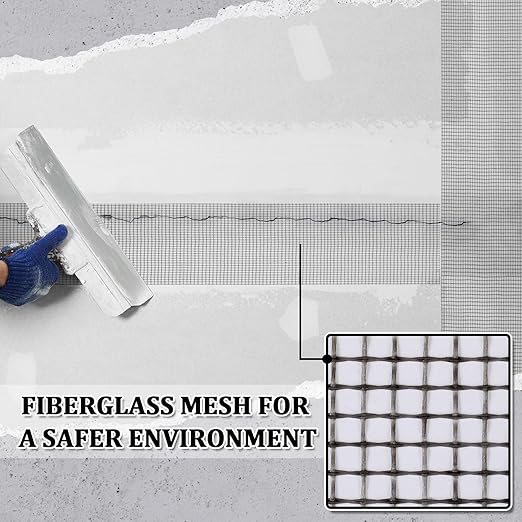 150 ft x 6 Inch Cement Board Joint Tape Self Adhesive Durable Gray Fiberglass Mesh Drywall Mesh Repair Tape for Cement Board Joints Repairing, Sealing and Strengthening