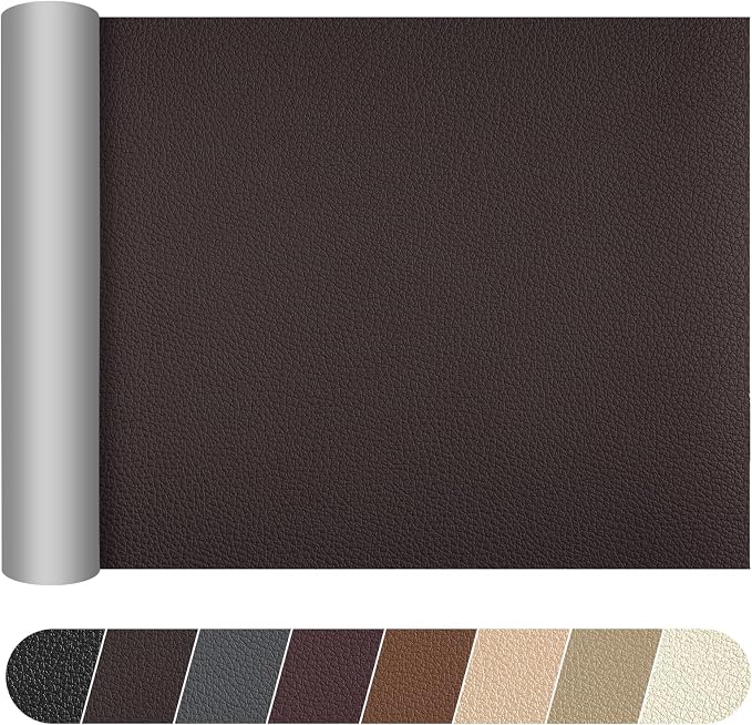 DXBULL Large Leather Repair Kit Self Adhesive Leather Tape Waterproof, DIY Leather Patch for Couches Car Seats Furniture Kitchen Cabinets Wall 23.6 x 78.7 inch (Dark Coffee)