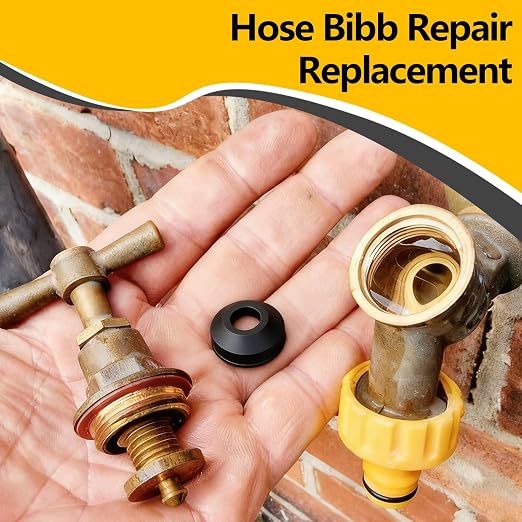 114-Piece 12 Sizes Faucet Washer Assortment Kit - Flat & Beveled Rubber Washers & Brass Bibb Screws for Outdoor Spigot, Hose Bib, Garden Valve Repair Replacement