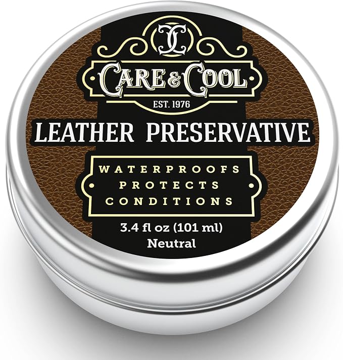 Care & Cool Ultimate Leather Conditioner and Protector (3.4 oz). Waterproofs, Restores, and Heals Your Shoes, Boots, Purses, Jackets, Couch, and Furniture. Setting the Standards Since 1976.