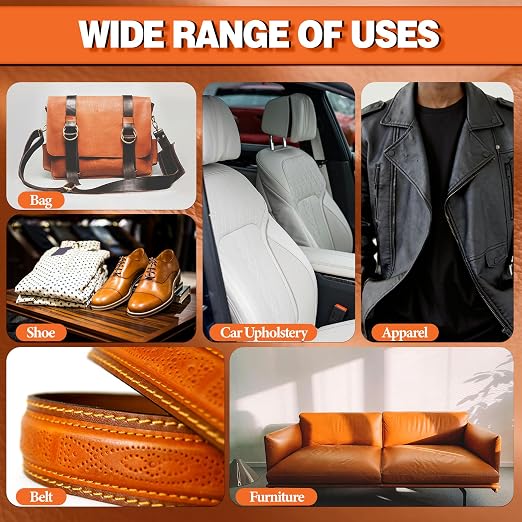 Leather Glue 60ml - Extra Strong, Waterproof & Flexible Adhesive - Fast-Drying Repair Glue for Leather & Vinyl - Ideal for Shoes, Bags, Sofas, Jackets, Car Seats & More