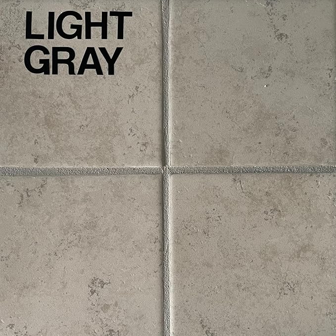 Kit - The Professional's Choice - Color and Seal Grout - Prevents Stains and Creates Easy to Clean Grout - 8oz Bottle, Wheel applicator, Brush applicator, and Scrub pad (Light Grey)