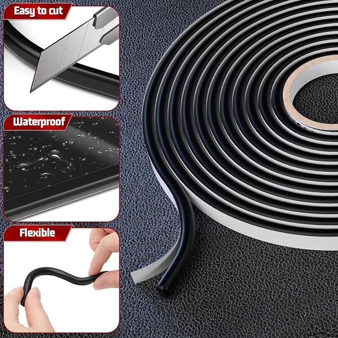 13Ft Headlight Sealant Retrofit Refit Butyl Rubber Glue Reseal for Car Headlamps Window Door Windshield (2 Pieces)