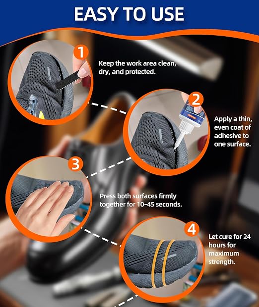 Clear Super Glue 35g, Shoe Glue for Shoe Repair with Anti-Clog Cap, Quick Dry Waterproof Professional Grade Adhesive for Rubber Soles Heels Leather Sneakers Boots Sandals and More (1 Pack)