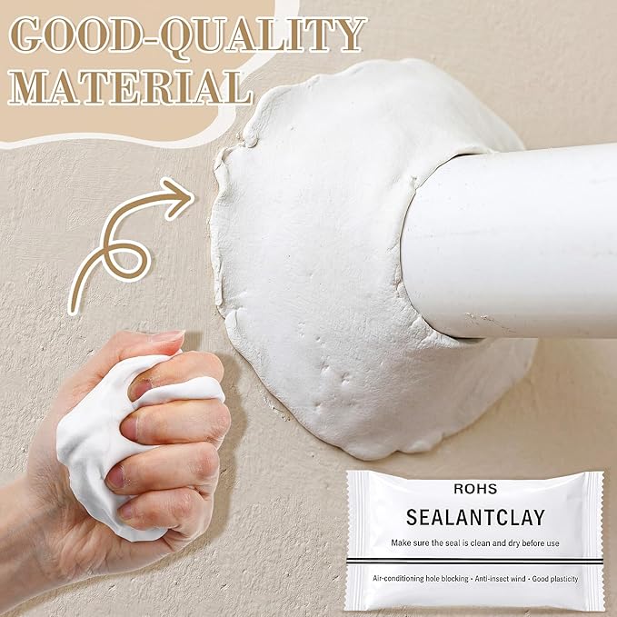30 Pack White Seal Putty Waterproof, Sealant Mastic Clay, Repair Sealing Clay Wall, Waterproof Seal Putty, Quick Mending Mud for Drain Connection, Wall Hole, Air Conditioning Hole (0.06lb)