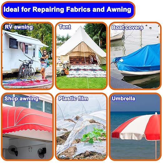 39FT RV Awning Repair Tape,Waterproof Canvas Repair Patch Kit, Tent Repair Tape for Tarp,Outdoor Repai Sail Tape, for Boat Covers, Canopy, Tears