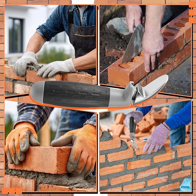 Brick Jointer Tuck Pointing Tool Stainless Steel Masonry Mortar Tool for Cement Pointing Brick Caulking Trowel Masonry Jointer Comfortable Grip Saves Time and Effort