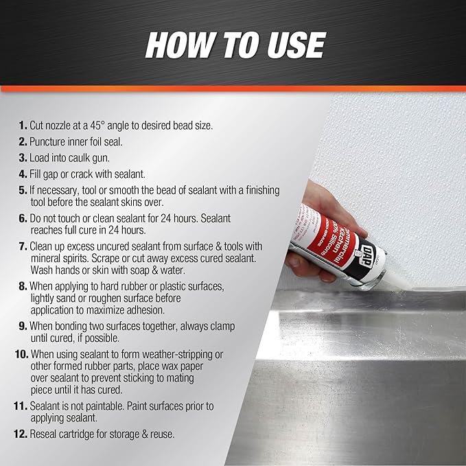 DAP Commercial Kitchen 100% Silicone Sealant, Clear, 9.8 Oz (7079808658)