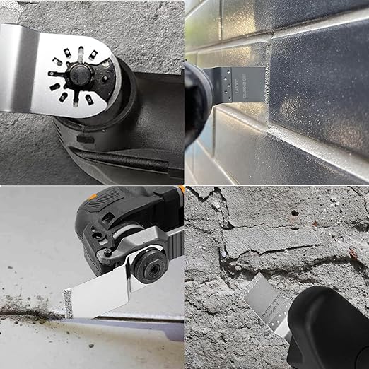 3Pcs Diamond Oscillating Blades, Flush Cut Grout Oscillating Multi Tool Blades for Grout Removal, Cleaning Mortar and Soft Tile Cut