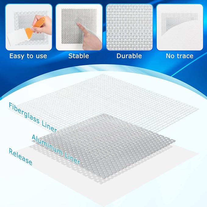 Ranekie 14 Pack Drywall Repairs Patch, 4/6/8 Inch Drywall Repair Kit with Extended Self-Adhesive Mesh,Large Hole Patch Repair for Drywall,Heavy Duty Dry Wall Hole Repair Patch