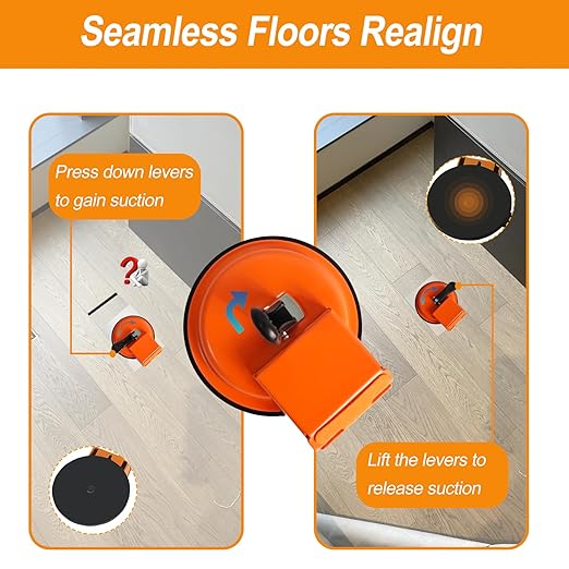 Floor Gap Fixer Tool, Floor Repair Suction Plank Grabber for Closing Gaps in Laminate Floors, Vinyl Plank, Hardwood, Tile, Heavy Duty Plank Grabber Fixer Tool with Pump Suction & Sticky Pads
