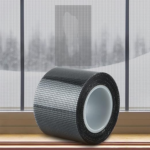 SANKEMU Screen Repair Tape, Extra Wide 16FT, Black, Adhesive & Waterproof, Fiberglass, fix for Screen Door and Window Screen, (4 INCH X 16.5 FT)