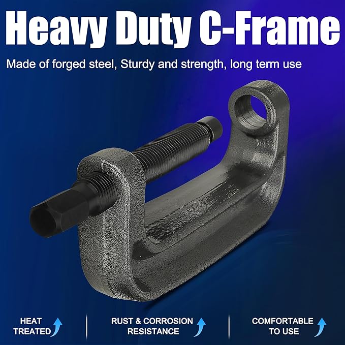 Ball Joint Press Kit, Large C-Frame Press for Ball Joints, U-Joints and Wheel Studs Removes, Brake Anchor Pins Press with 2 Screws
