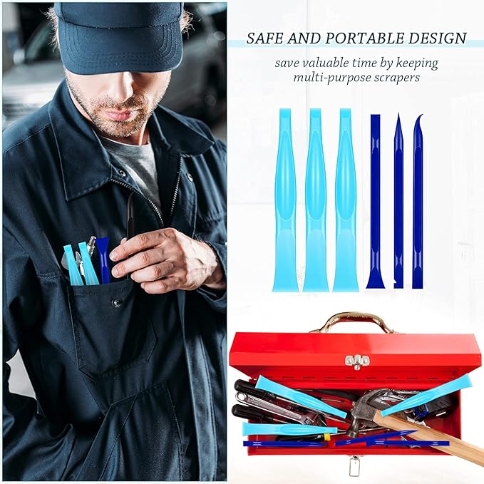 Honoson Non-scratch Plastic Scraper Tool Carbon Fiber Plastic Cleaning Tool Pen-shaped Stiff Scraper for Kitchen Sticker Scratch Cleaning
