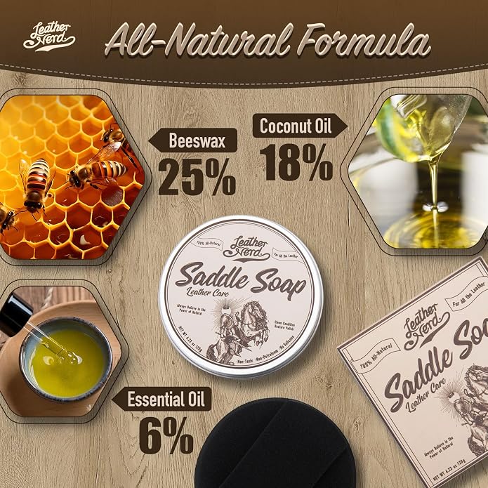 Saddle Soap for Leather,Leather Nerd Leather Cleaner Conditioner for Boots