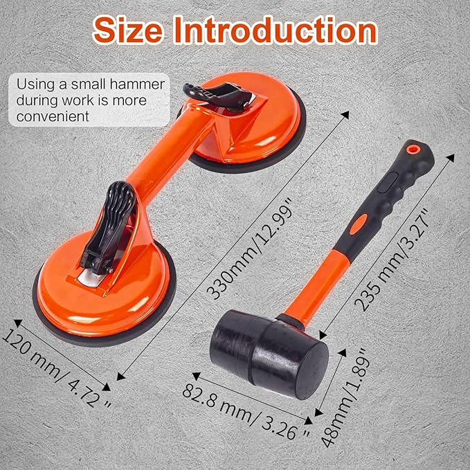 Laminate Floor Gap Repair Tool,Suction Cup Lifter with Rubber Mallet,Floor Gap Repair Kit, Floor Gap Fixer Tool for Laminate Floor Gap Repair for Floating Wood Floors and Moving Glasses