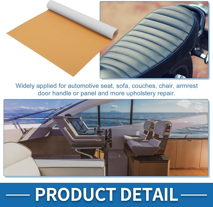 Self Adhesive Leather Repair Patch Strong Stickiness 39"x11.8" Leather Repair Tape PVC Faux Leather Khaki 1 Pcs