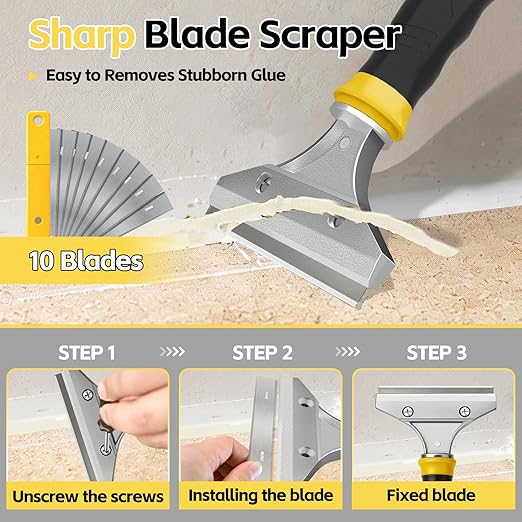 12pack Caulking Tool Kit, Multifunctional Caulk Remover Tool, Grout Removal Tool, Silicone & Grout Cleaner for Bathroom, Shower, Tile, Window, Household Caulk Kit(Yellow)