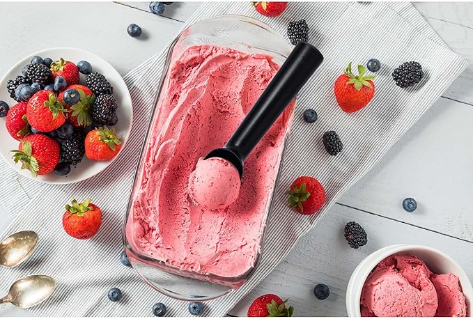 HIC Kitchen Non-Stick Anti-Freeze Ice Cream Scoop, Easy Release Non Toxic Self Defrosting Handle, For Frozen Desserts