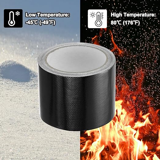 PATIKIL Awning Repair Tape 3-1/8" x 26ft Waterproof Canvas Tape High Adhesive Tear Repair Patch Kit for PVC Tarpaulin Tent Awning Fabric RV Sail Boat Cover, Black