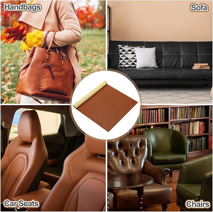MECCANIXITY Leather Repair Patch 14"x54" Self-Adhesive Leather Vinyl Repair Tape Kit for Furniture Couches Sofa Chair Car Boat Seats Jackets, Dark Blue