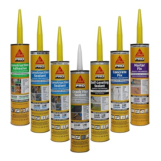 SIKA Sikaflex Construction Sealant - Aluminum Gray, Paintable Polyurethane, All-Purpose for Sealing Joints & Gaps, 10.1 fl. oz Cartridge - Weatherproof, Durable, Self-Leveling, Non-Corrosive
