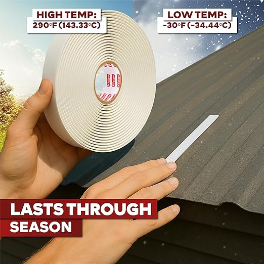 XFasten Butyl Tape White, 1/2 in x 30 ft x 1/8 in – Easy-to-Work-with Automotive Butyl Sealant Tape, Mess-Free Rubber Caulk for RV, EPDM Putty for Window, Headlight, Roof, Windshield, and Car Doors