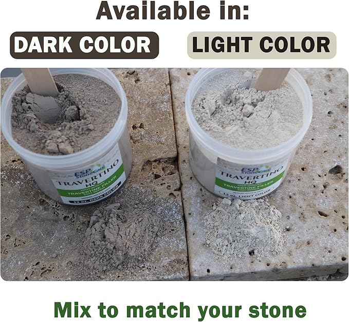 Travertino HQ Light Repair Kit Travertine Hole & Crack Filler with Tools (Light Stone Shade)