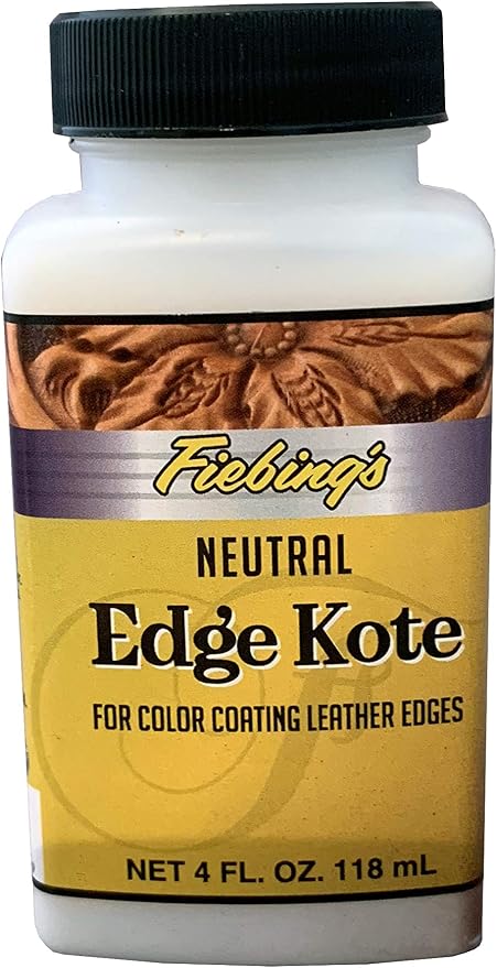 Fiebing's Edge Kote (4oz, Neutral) - Leather Edge Paint for Shoes, Furniture, Purses, Couches, Belts - Flexible, Water Resistant, Semi Gloss Color Coating Leather Dye to Protect Natural Edges