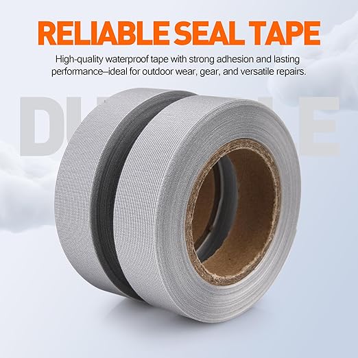 TPU Seam Sealing Tape – Waterproof Heat-Seal Fabric Repair Tape for Tents, Outdoor Gear, and Apparel, 0.79 in x 10.94 yd, Grey