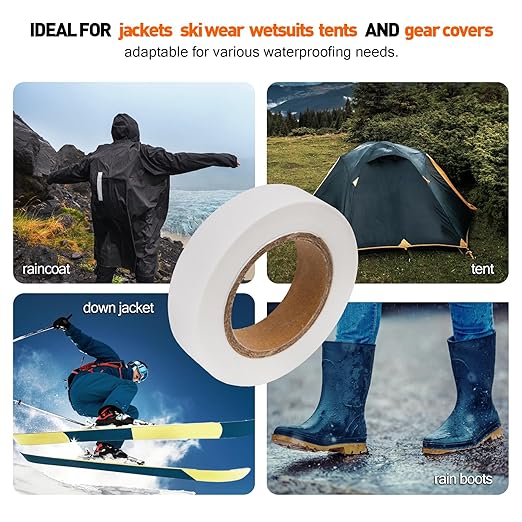 TPU Seam Sealing Tape – Waterproof Heat-Seal Fabric Repair Tape for Tents, Outdoor Gear, and Apparel, 0.79 in x 10.94 yd, White
