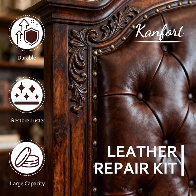 Leather & Furniture Repair Salve, Furniture Salve with Brush for Leather Wood, Leather Conditioner Help Prevent Cracking or Fading