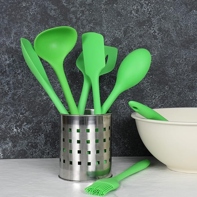 Chef Craft Premium Silicone Spoon Spatula, 11.5 inch, Green
