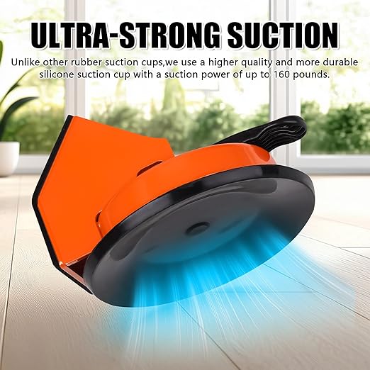 Floor Gap Fixer Tool 45°&90°Striking Surfaces Floor Gap Repair Tool Made of Iron & Enhanced Suction Cup with Slot Cutter and 5pcs Sticky Pads for Fixer Laminate/Vinyl Flooring Tools (Orange)