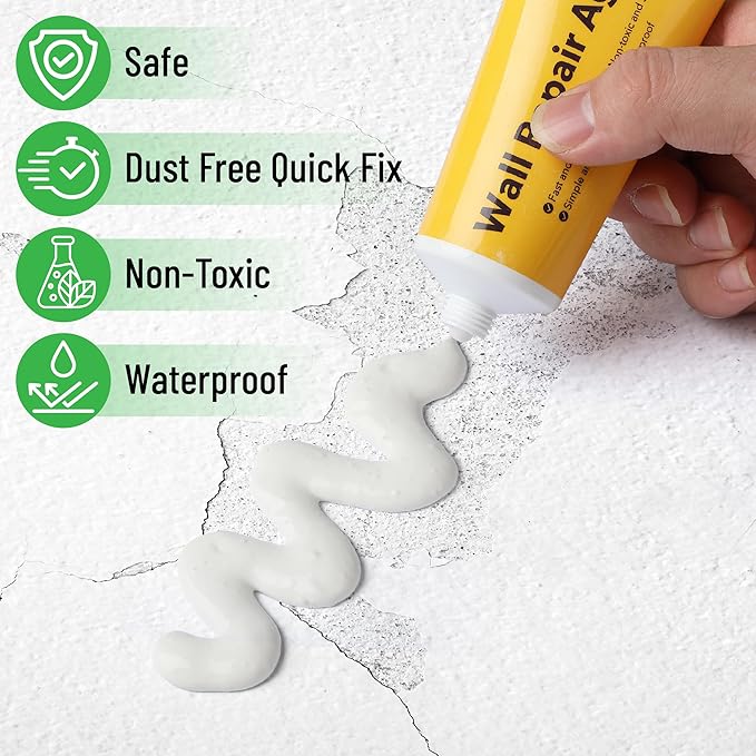 Bates- Drywall Repair Kit, 2 pcs of Wall Spackle Repair Paste(120g Each), Drywall Patch Kit, Spackle for Drywall Hole Filler, Wall Putty Hole Repair, Hole Filler Putty for Walls