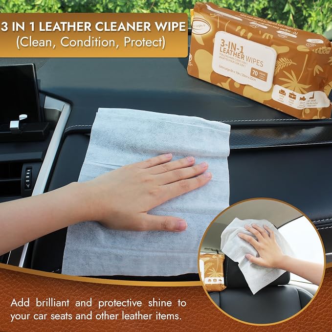 Air Jungles Car Interior Cleaning Wipes Set 210 Count, XL 8" x 10" | Multi-Purpose Wipes For Car Leather Seat, Windshield Window Mirror Cleaning, Steering Wheel & Vinyl Cleaning