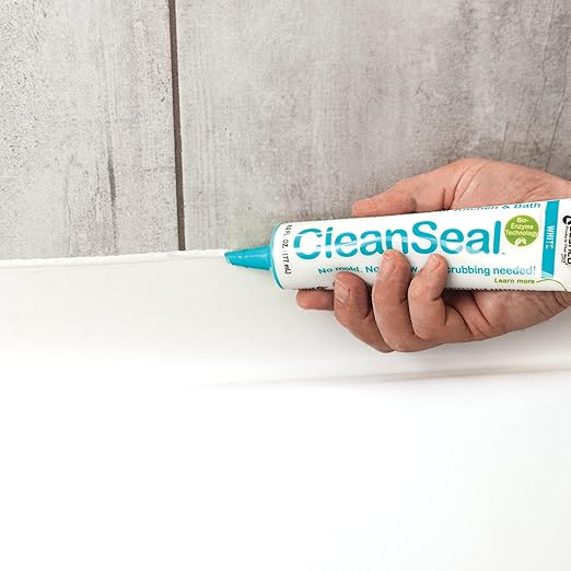 Clean Seal Active Enzyme Caulk, Kitchen & Bath, White, 6oz. (Pack 1)