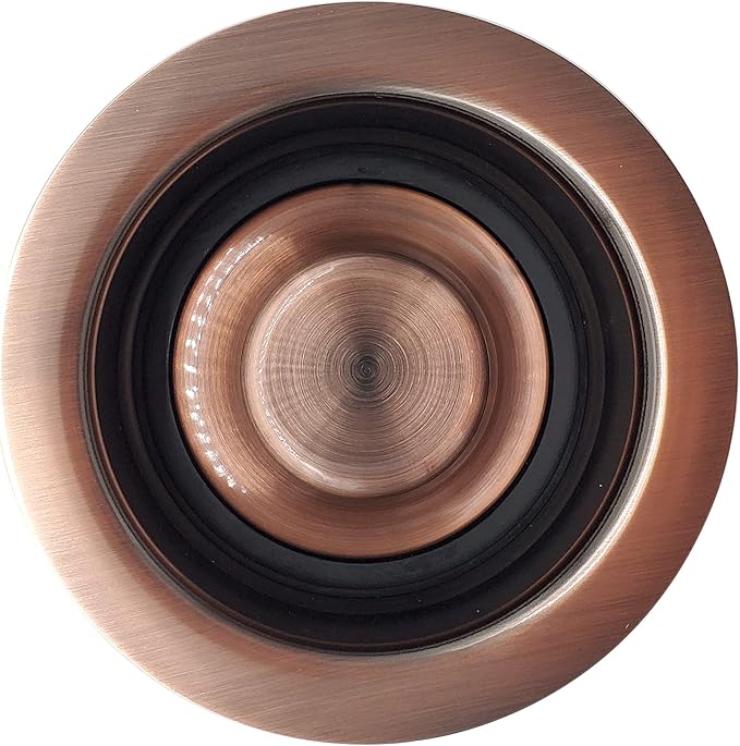 Westbrass D2089-11 4-1/4" Kitchen Sink Waste Disposal Drain Flange and Stopper, Antique Copper