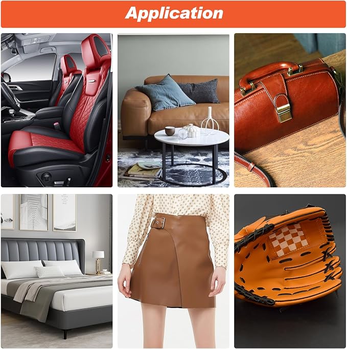 Black Leather Repair Kit for Furniture Leather Filler Mink oil for Car Interior, Car Seats, Sofa, Jacket and Purse, Vinyl Repair Kit with Color Matching Guide, Restores Artificial, Genuine Leather