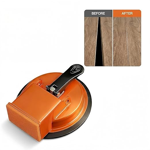 2026 Upgraded Heavy Duty Floor Gap Fixer Suction Cup Tool, Adjustable Height Setter & Countertop Leveling Tool for Vinyl Plank, Wood & Laminate Flooring Installation (Orange Single-Sided)