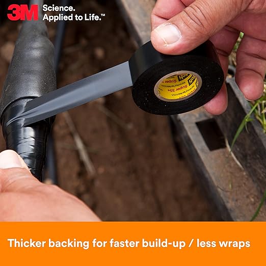 3M Scotch Super 33+ Electrical Tape - 3/4 in x 20 ft, Premium Grade All-Weather Vinyl, Resistant to Abrasion, Moisture, Corrosion, Alkalies - Black, 10 Roll Pack