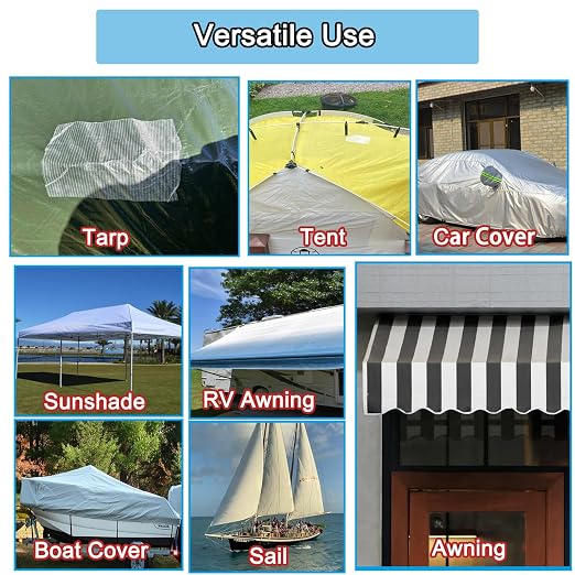 Heavy Duty Awning Repair Tape, Waterproof Strong Adhesive Patch, Instant Fix Tape for Tent, Boat Covers, Tarp, Sail, Canopy, Canvas, Tarpaulin, 4IN X 39FT, Fiberglass Clear
